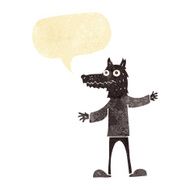 cartoon wolf man with speech bubble N9