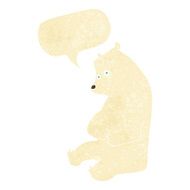 cartoon happy polar bear with speech bubble N2