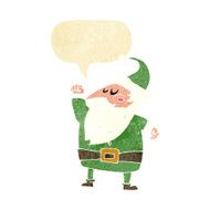 cartoon santa claus punching air with speech bubble N3