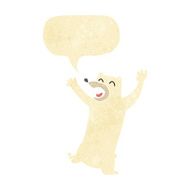 cartoon polar bear with speech bubble N12