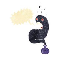 cartoon halloween ghost in bottle with speech bubble