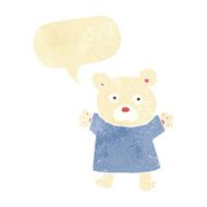 cartoon cute polar bear with speech bubble N11