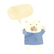 cartoon cute polar bear with speech bubble N12