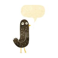 funny cartoon bird with speech bubble N9