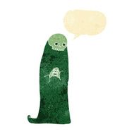 cartoon halloween ghoul with speech bubble N2