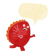 cartoon monster with speech bubble N6