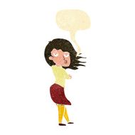 cartoon woman making photo face with speech bubble N2