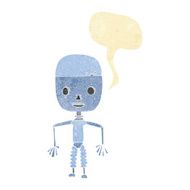 cartoon robot with speech bubble N13