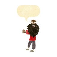 cartoon bearded old man with speech bubble N3