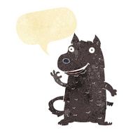 cartoon happy dog with speech bubble N14