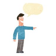 cartoon pointing man with speech bubble N14