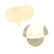 cartoon ball with speech bubble