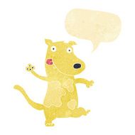 cartoon happy dog with speech bubble N15