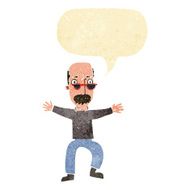 cartoon old man waving arms with speech bubble N2