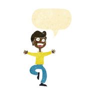 cartoon excited boy with speech bubble N22
