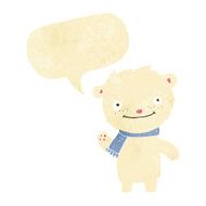 cartoon cute polar bear with speech bubble N13