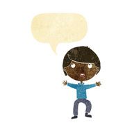 Cartoon happy boy with speech bubble N16