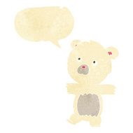 cartoon cute polar bear with speech bubble N14