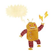 cartoon robot with speech bubble N14