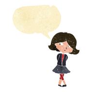 cartoon happy girl with speech bubble N11