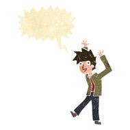 cartoon excited boy with speech bubble N23