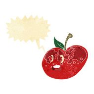 cartoon apple with speech bubble N6