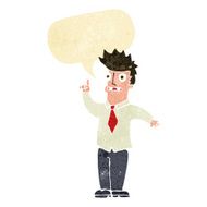 cartoon man with idea speech bubble N10