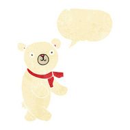 cute cartoon polar teddy bear with speech bubble N2