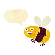 cartoon bee with speech bubble N6