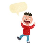 cartoon crazy happy man with speech bubble N2