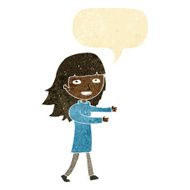 cartoon happy girl with speech bubble N12
