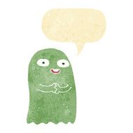 funny cartoon ghost with speech bubble N13