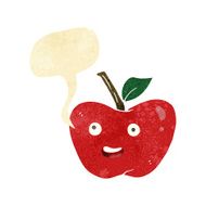 cartoon apple with speech bubble N7