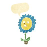 cartoon flower with face speech bubble N2