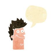 cartoon happy man face with speech bubble N2