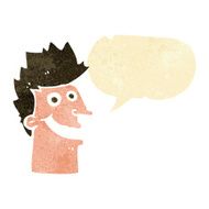 cartoon happy man face with speech bubble N3