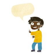cartoon excited boy with speech bubble N25