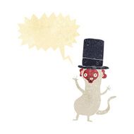 cartoon monkey in top hat with speech bubble N2