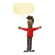 cartoon happy man with speech bubble N43