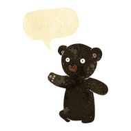 cartoon black bear cub with speech bubble N10