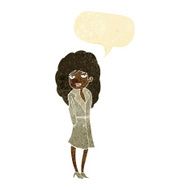 cartoon female spy with speech bubble N3
