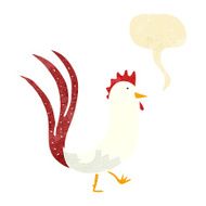 cartoon cockerel with speech bubble N6