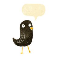 funny cartoon bird with speech bubble N11