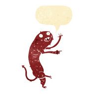 cartoon gross little monster with speech bubble N2