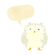 cartoon wise old owl with speech bubble N2