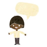 cartoon happy man with speech bubble N45