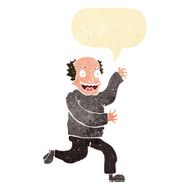 cartoon evil old man with speech bubble N3