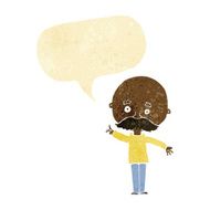 cartoon bald man with idea speech bubble N3
