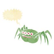 cartoon spooky spider with speech bubble N2