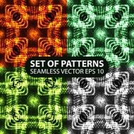 set of 4 seamless glowing ethnic patterns N2